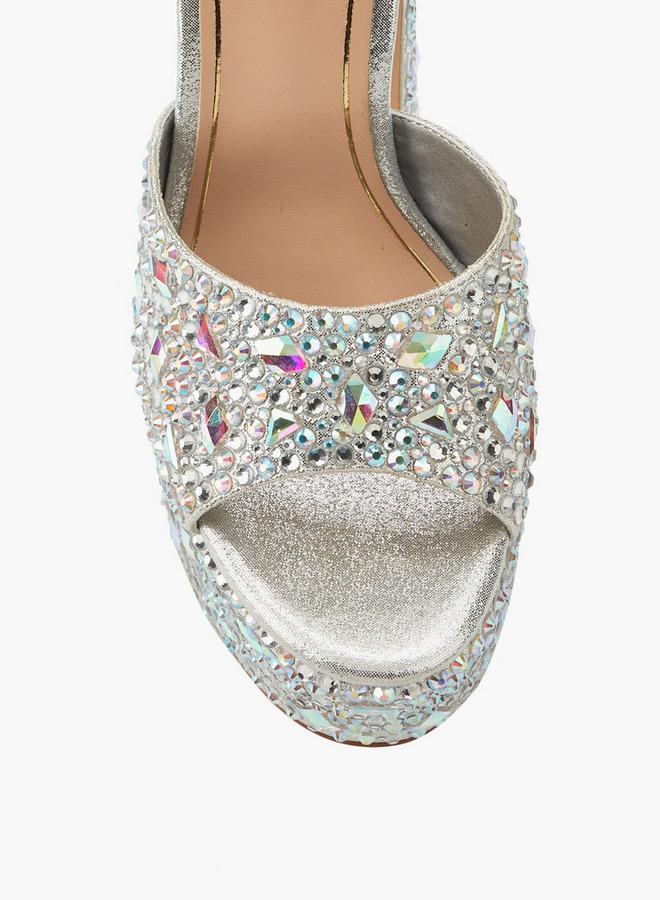 سيليست صنادل نسائية بكعب عريض مزينة - Image 4